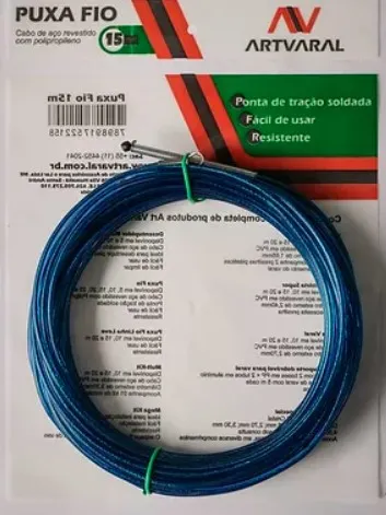 Imagem do produto PASSA FIO C/ CABO ACO REVESTIDO 15MTS AZUL