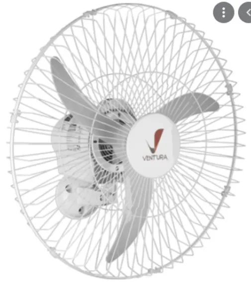 Imagem do produto VENTILADOR OSCILANTE PAREDE 60CM 150W BIVOLT GR/FE BRANCO VENTURA 79-6423