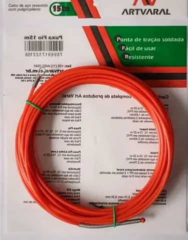 Imagem do produto PASSA FIO C/ CABO ACO REVESTIDO 15MTS LARANJA