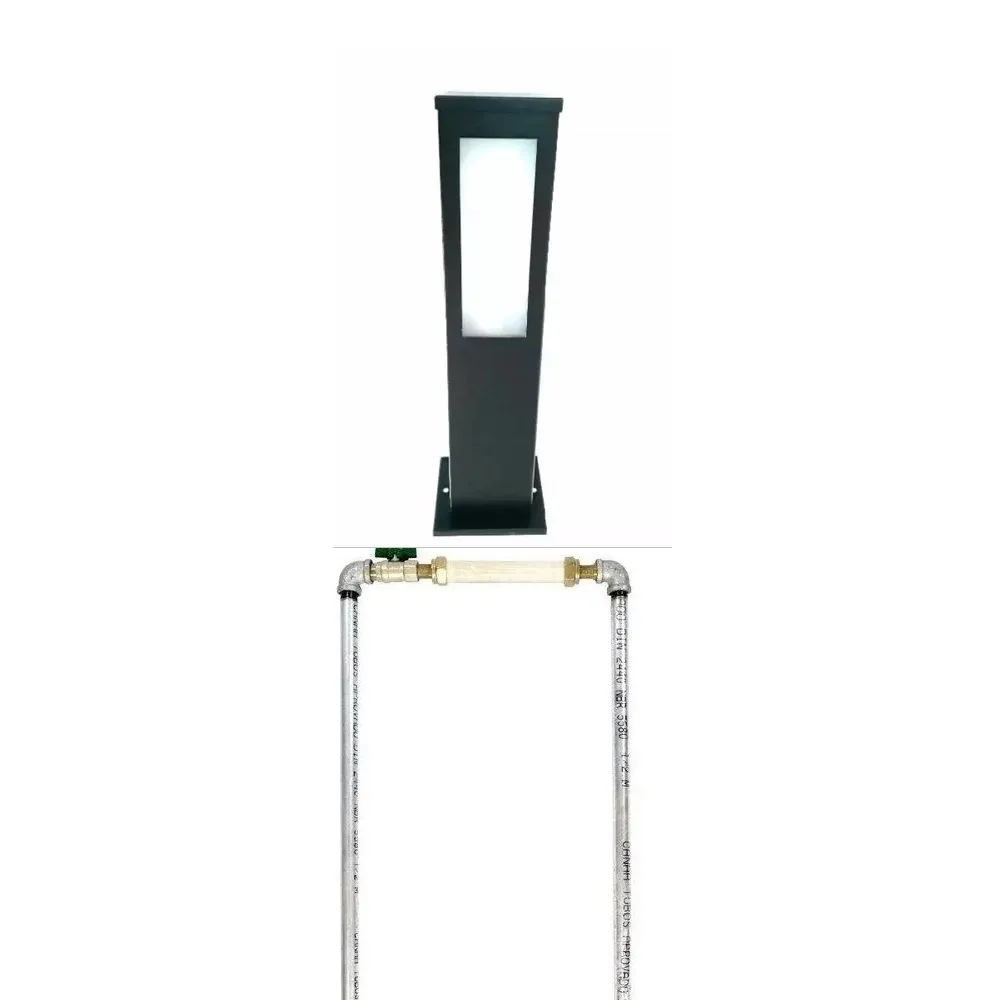Imagem do produto BALIZADOR RET 4 VIDROS 50CM 1XE27 PRETO TEXT - 213/50 (SC)