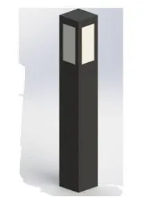 Imagem do produto BALIZADOR CARRE 60CM 4 LADOS 1XE27 ALUM PRETO (SC)