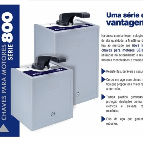 Imagem do produto Chave Liga/Desliga Tripolar 1,5cv 15A 220V com Alavanca - Margirius