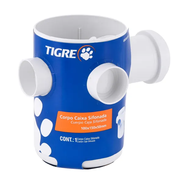 Imagem do produto Corpo para Caixa Sifonada com 3 Entradas 100x150x50mm Branco
