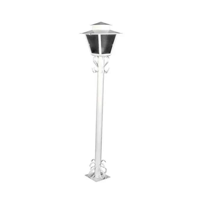 Imagem do produto Poste P-7 Colonial Quadrado em Aço e Vidro Branco 1,25m 1 Lâmpada E27 - Ideal iluminação