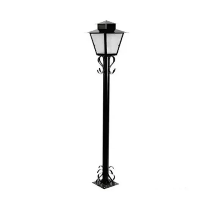 Imagem do produto Poste P-7 Colonial Quadrado em Aço e Vidro Preto 1,25m 1 Lâmpada E27 - Ideal iluminação