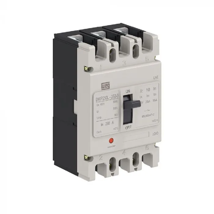 Imagem do produto Disjuntor Caixa Moldada DWP250 Tripolar 250A 20kA 400VCA - Weg